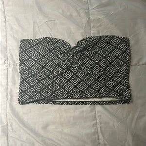 PINK Victoria's Secret Black and White Bustier Crop Top